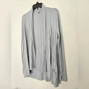 ATHLETA Marled pattern shawl collar high low hem open sweater cardigan